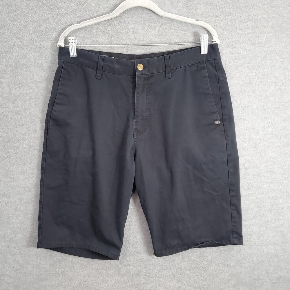 Volcom Men Shorts 32 Black Corpo Class Chino Straight 10"‎ Inseam Pockets